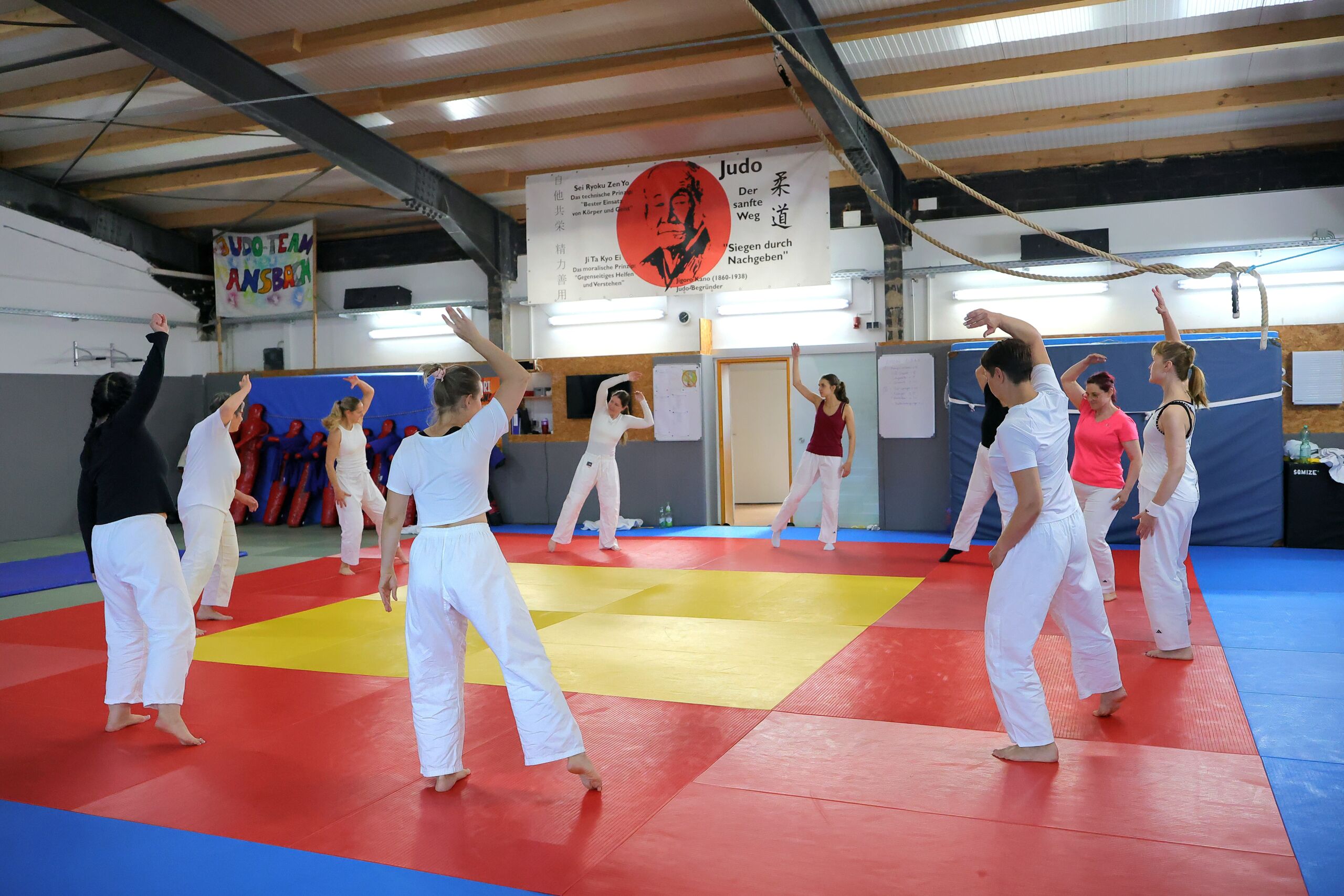 Gruppe Kreis Gymnastik